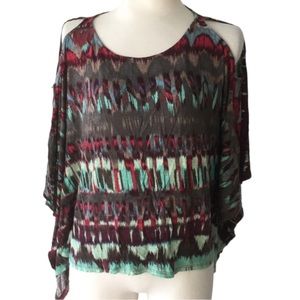 Ella Moss Tie Dyed Cold Shoulder Top size XS